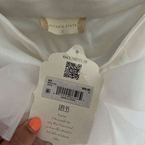 NWT Tulle White Bridal Bachelorette Graduation Dress - Picture 5 of 5